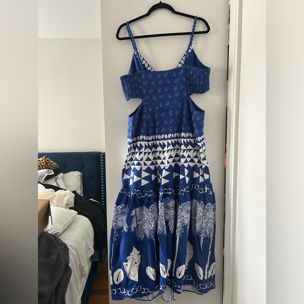 Farm Rio Blue Mixed Ondina Midi Dress XL NWT - Picture 6 of 15
